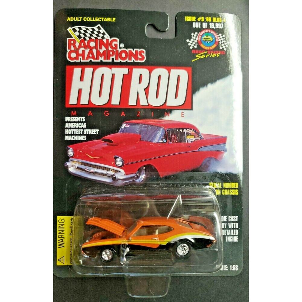 1997 Racing Champions Hot Rod Mag #9‎ '69 Olds 442 Orange 1:58 HW1